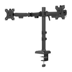 Neomounts NERO Double Flat Screen Desk - Durable, Stylish, and Space-Saving Dual Monitor Stand (DS60-600BL2)